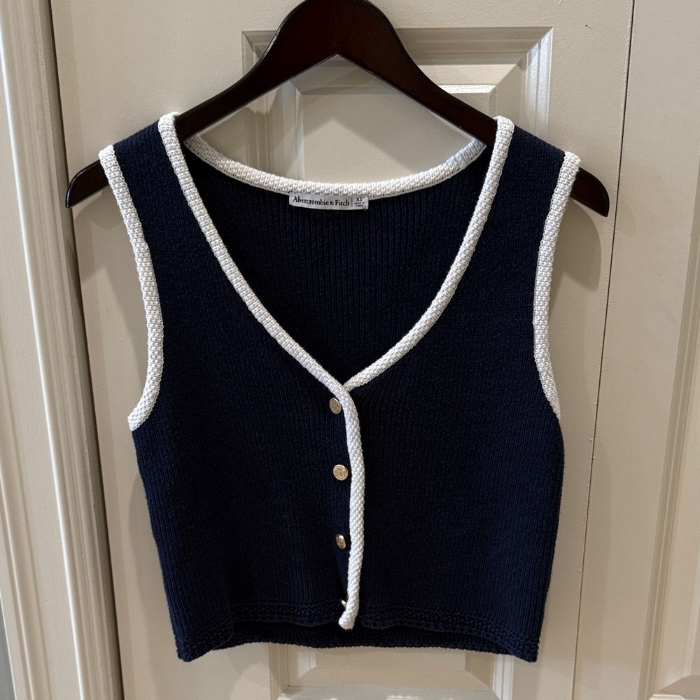 Abercrombie & Fitch Navy Blue Knit Tank Top